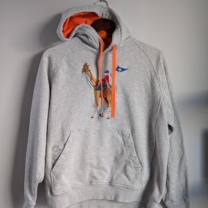 LRG The King of Games Hoodie Mens Medium Gray Polo Parody Giraffe Vintage Y2K